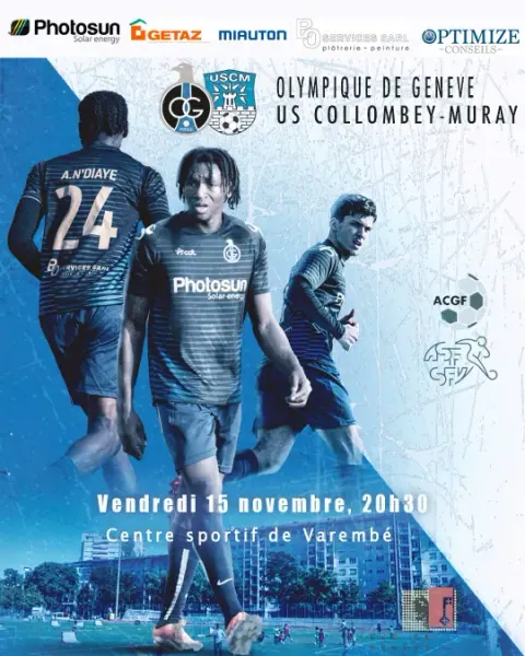 Affiche du match Olympique de Genève – US Collombey, football amateur